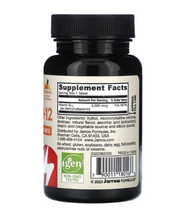 Jarrow Formulas, Methyl B-12, Tropical Flavor, 2500 mcg, 100 Lozenges
