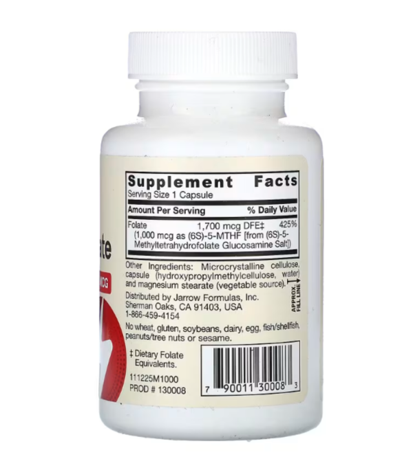 Jarrow Formulas, Methyl Folate, 1,000 mcg, 100 Veggie Capsules