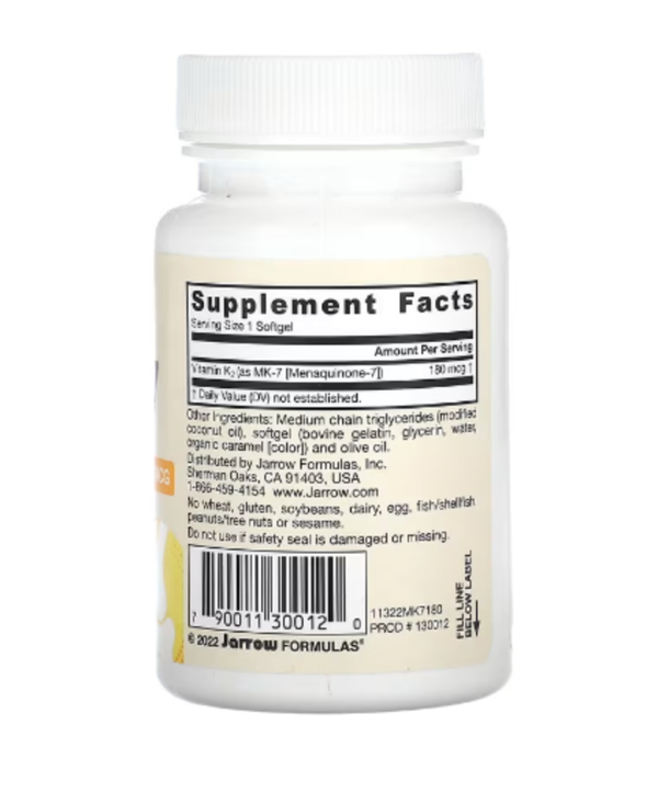 Jarrow Formulas, MK-7, 180 mcg, 30 Softgels