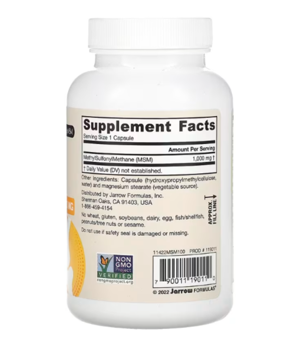 Jarrow Formulas, MSM, 1,000 mg, 100 Veggie Capsules