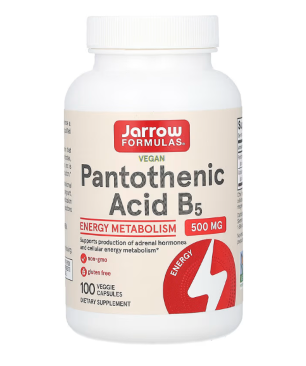 Jarrow Formulas, Pantothenic Acid B5, 500 mg, 100 Veggie Caps
