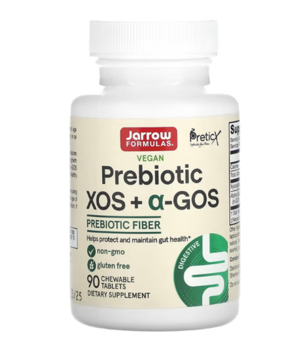 Jarrow Formulas, Prebiotic XOS + a-GOS, Prebiotic Fiber, 90 Chewable Tablets