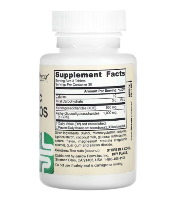 Jarrow Formulas, Prebiotic XOS + a-GOS, Prebiotic Fiber, 90 Chewable Tablets