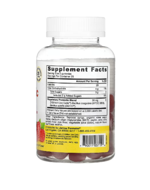 Jarrow Formulas, Probiotic Duo, Raspberry, 3 Billion, 50 Gummies