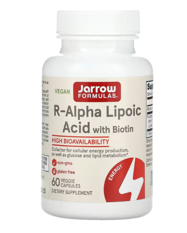 Jarrow Formulas, R-Alpha Lipoic Acid with Biotin, 60 Veggie Capsules