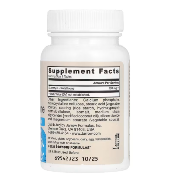 Jarrow Formulas, S-Acetyl L-Glutathione, 100 mg, 60 Tablets