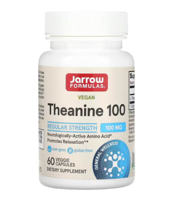 Jarrow Formulas, Theanine 100, 100 mg, 60 Veggie Caps