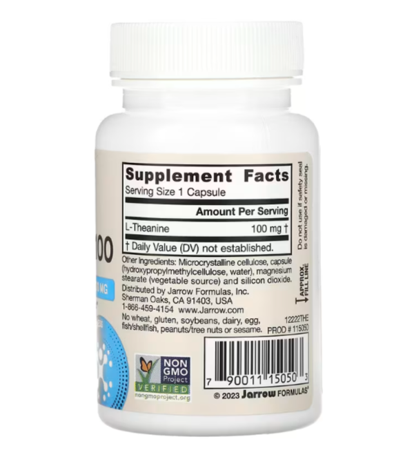 Jarrow Formulas, Theanine 100, 100 mg, 60 Veggie Caps