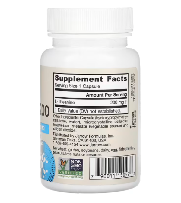 Jarrow Formulas, Theanine 200, 200 mg, 60 Veggie Capsules