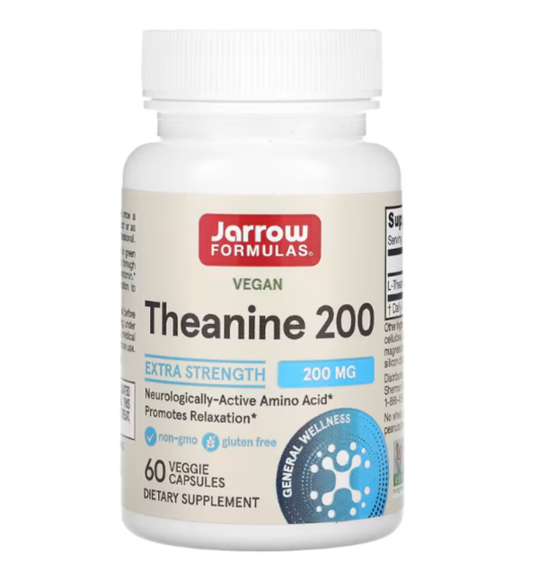 Jarrow Formulas, Theanine 200, 200 mg, 60 Veggie Capsules