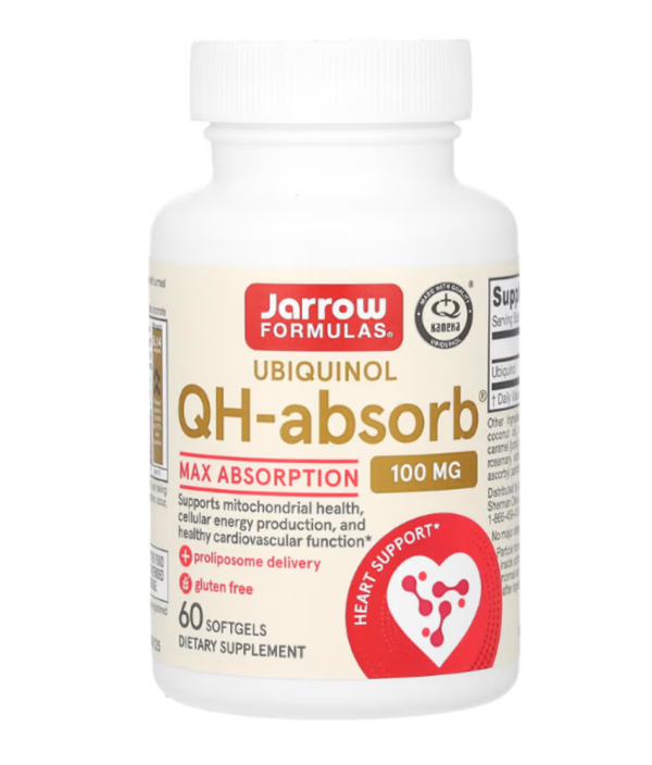 Jarrow Formulas, Ubiquinol QH-Absorb, Max Absorption, 100 mg, 60 Softgels