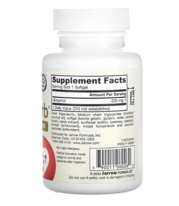 Jarrow Formulas, Ubiquinol, QH-Absorb, Max Absorption, 200 mg, 60 Softgels