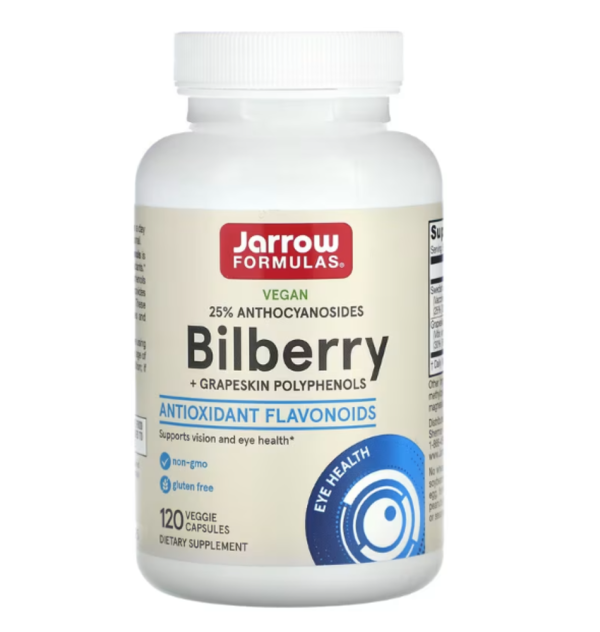 Jarrow Formulas, Vegan Bilberry + Grapeskin Polyphenols, 120 Veggie Capsules