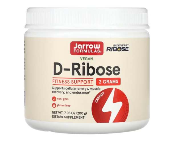 Jarrow Formulas, Vegan D-Ribose, 2 g, 7.05 oz (200 g)