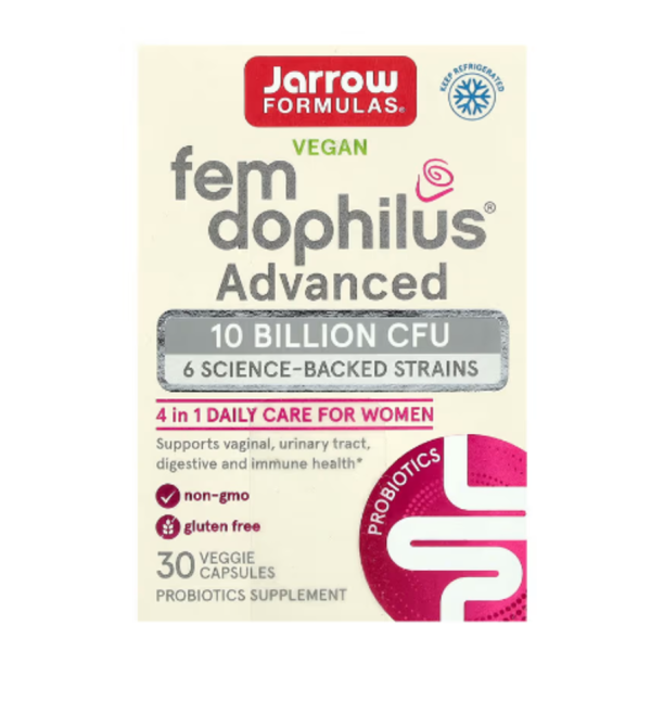 Jarrow Formulas, Vegan Fem Dophilus Advanced, 10 Billion CFU, 30 Veggie Capsules