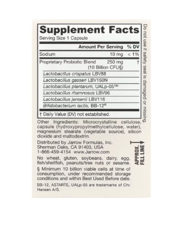 Jarrow Formulas, Vegan Fem Dophilus, Advanced, 10 Billion CFU, 30 Veggies Capsules