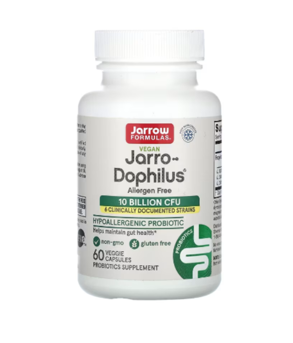 Jarrow Formulas, Vegan Jarro-Dophilus, Allergen Free, 10 Billion CFU, 60 Veggie Capsules