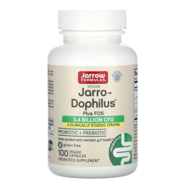 Jarrow Formulas, Vegan Jarro-Dophilus Plus FOS, 100 Veggie Capsules