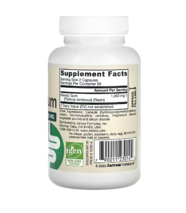 Jarrow Formulas, Vegan Mastic Gum, 1,000 mg, 120 Veggie Capsules