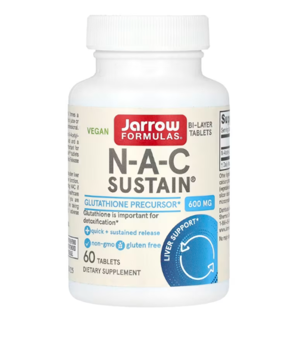 Jarrow Formulas, Vegan N-A-C Sustain, 600 mg, 60 Tablets