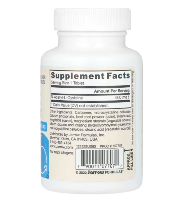 Jarrow Formulas, Vegan N-A-C Sustain, 600 mg, 60 Tablets