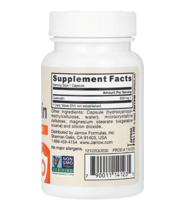 Jarrow Formulas, Vegan Quercetin, 500 mg, 30 Veggie Capsules