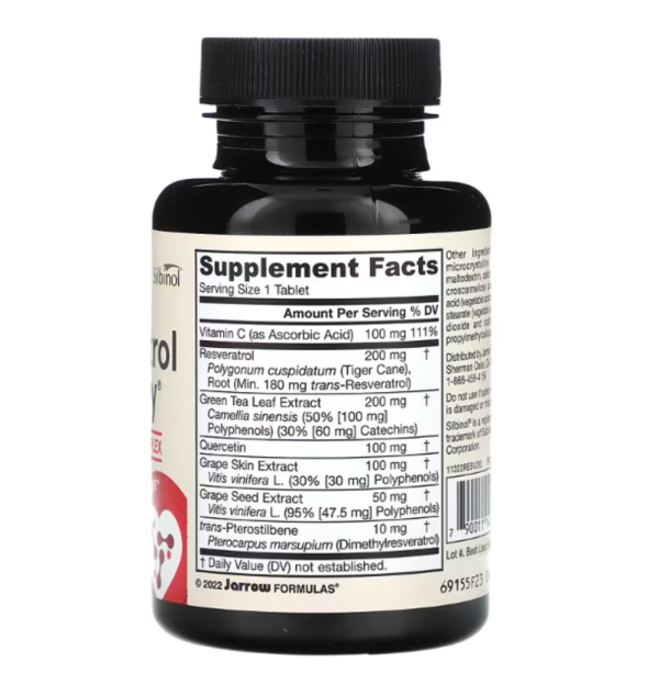 Jarrow Formulas, Vegan Resveratrol Synergy, 60 Tablets