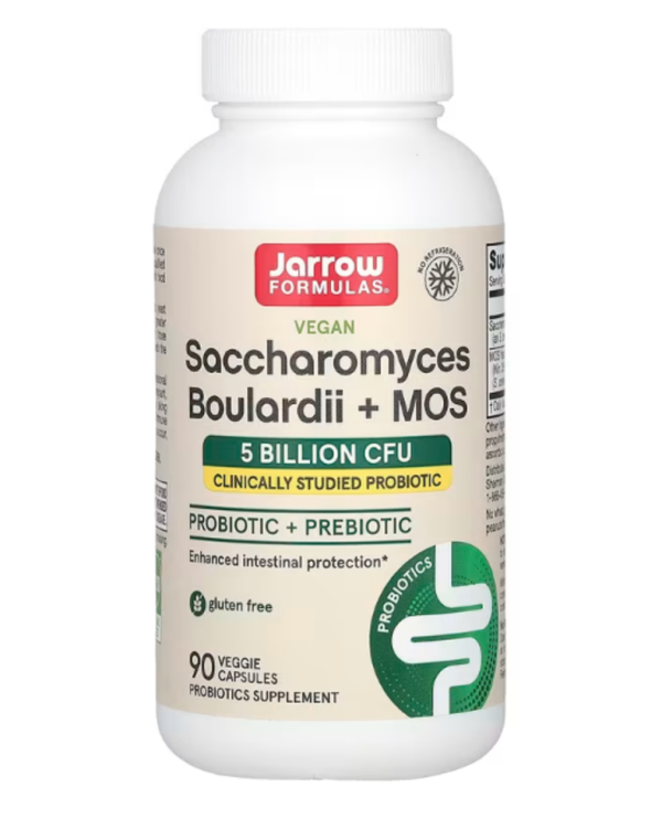 Jarrow Formulas, Vegan Saccharomyces Boulardii + MOS, 5 Billion CFU, 90 Veggie Capsules