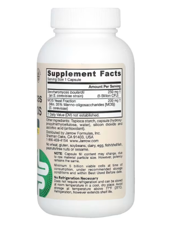 Jarrow Formulas, Vegan Saccharomyces Boulardii + MOS, 5 Billion CFU, 90 Veggie Capsules