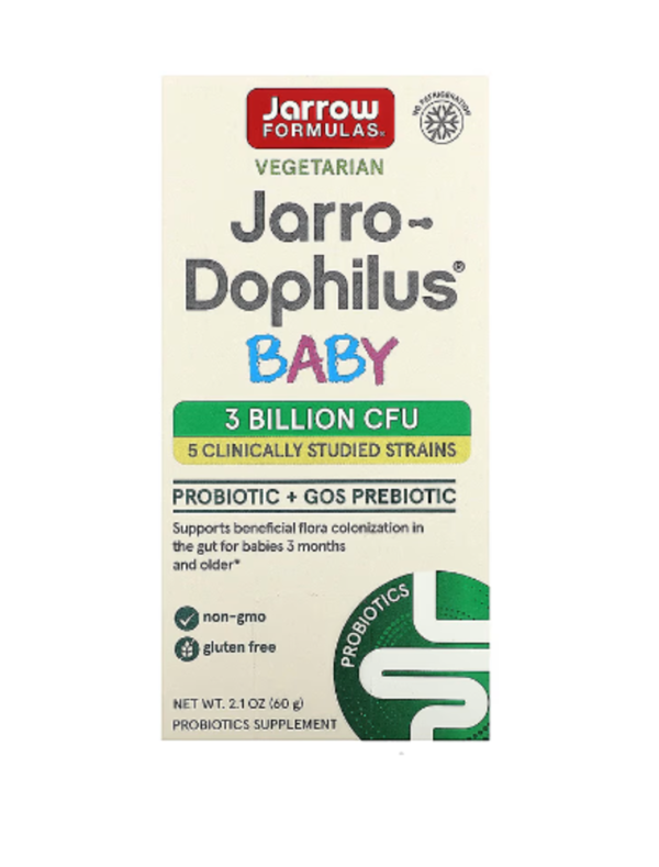 Jarrow Formulas, Vegetarian Jarro-Dophilus Baby, 3 Months+, 3 Billion CFU, 2.1 oz (60 g)