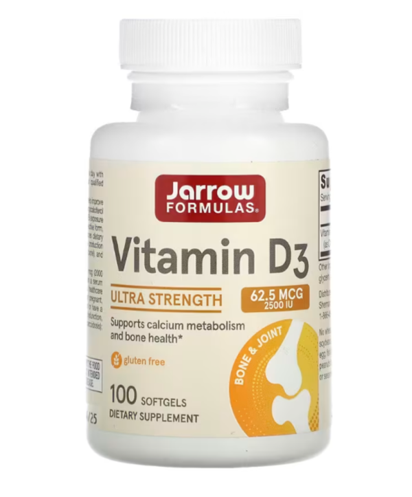 Jarrow Formulas, Vitamin D3, Cholecalciferol, 2,500 IU, 100 Softgels