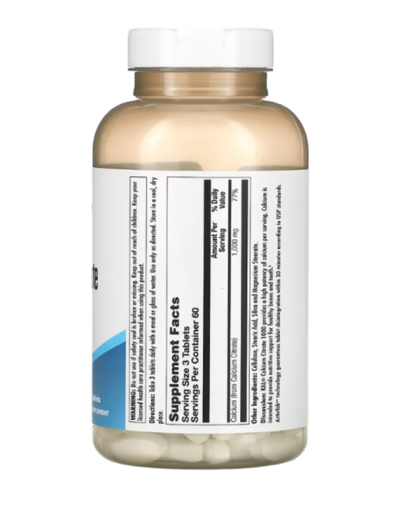 KAL, Calcium Citrate 1000, 180 Tablets