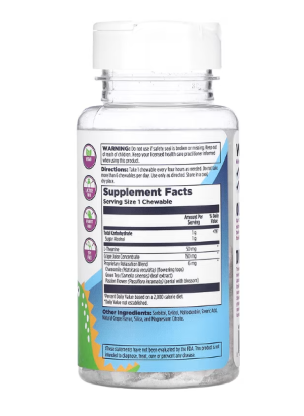 KAL, Dinosaurs, Relax-a-Saurus, Grape, 30 Chewables