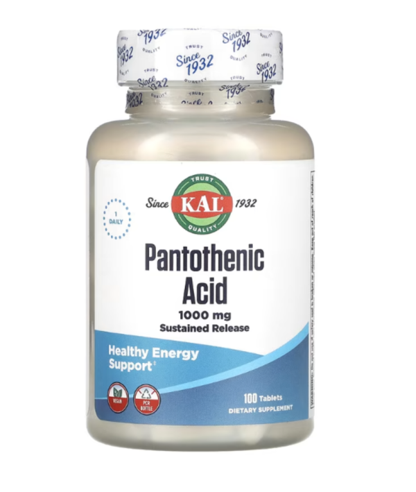 KAL, Pantothenic Acid, 1,000 mg, 100 Tablets