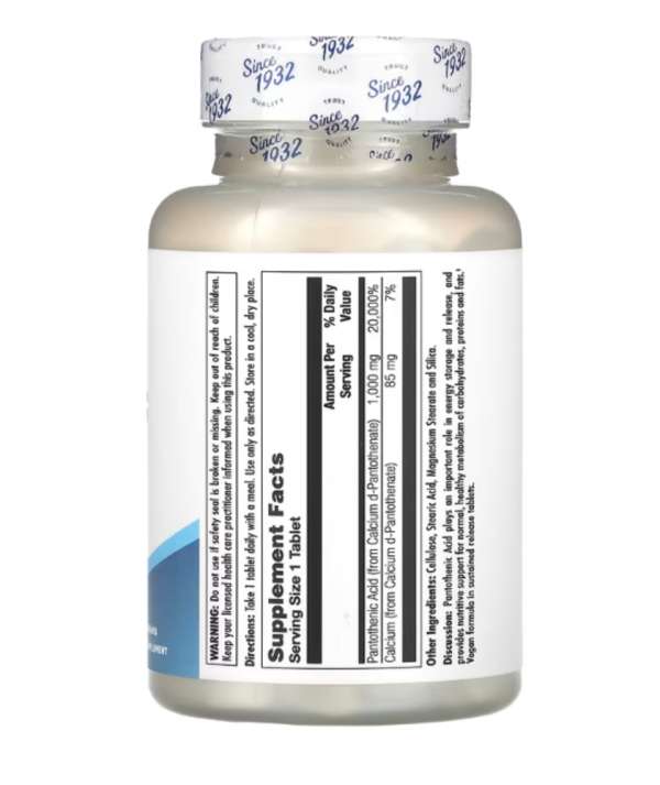 KAL, Pantothenic Acid, 1,000 mg, 100 Tablets