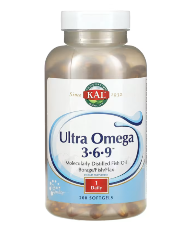 KAL, Ultra Omega 3-6-9, 200 Softgels