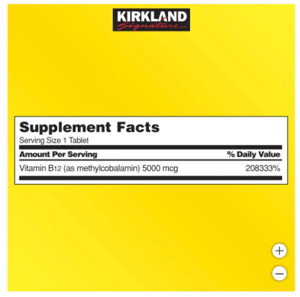Kirkland Signature Quick Dissolve B-12 5000 mcg  300 Tablets