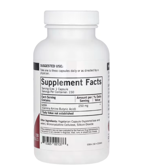 Kirkman Labs, GABA, 250 mg, 150 Capsules