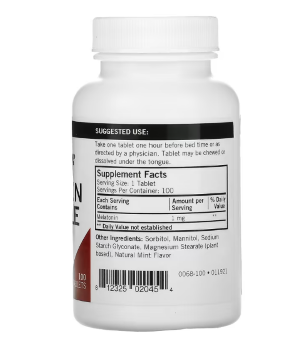 Kirkman Labs, Melatonin Chewable Tablets, 1 mg, 100 Tablets