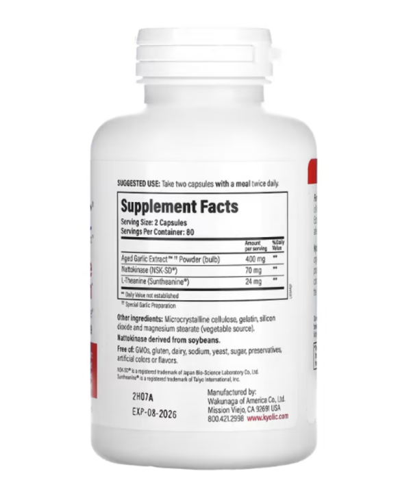Kyolic, Aged Garlic Extract, Blood Pressure Health, Formula 109, 160 Capsules