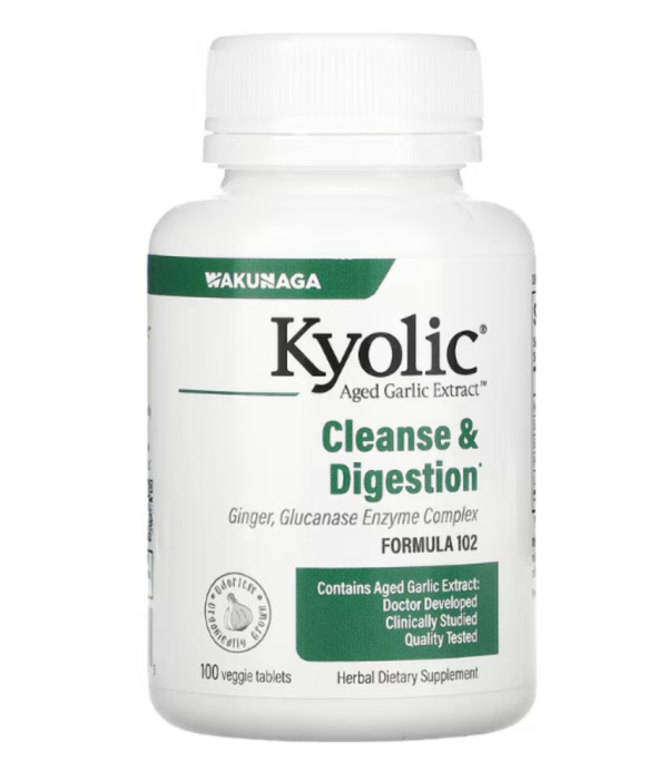 Kyolic, Aged Garlic Extract, Cleanse & Digestion, Formula 102, 100 Veggie Tablets