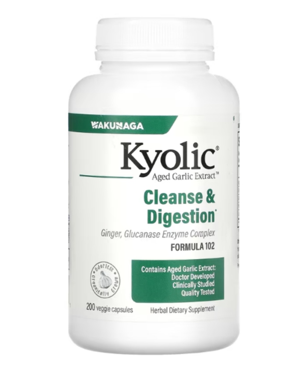 Kyolic, Aged Garlic Extract, Cleanse & Digestion, Formula 102, 200 Veggie Capsules