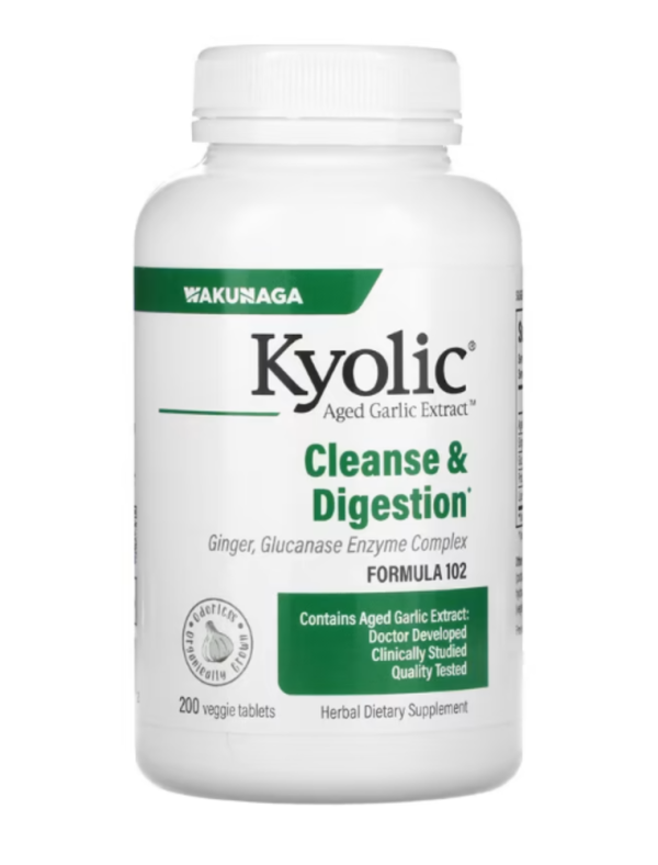Kyolic, Aged Garlic Extract, Cleanse & Digestion, Formula 102, 200 Veggie Tablets