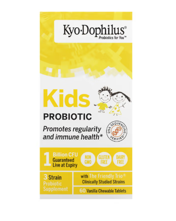 Kyolic, Kids Probiotic, Vanilla, 60 Chewable Tablets
