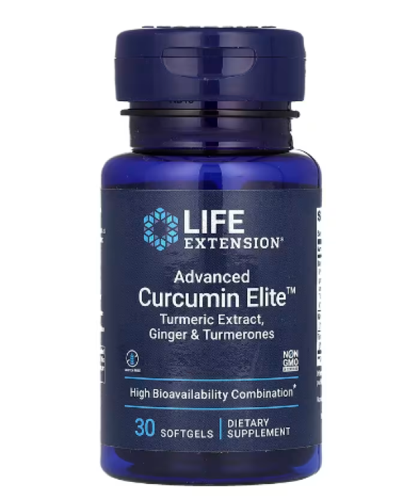 Life Extension, Advanced Curcumin Elite, Turmeric Extract, Ginger & Turmerones, 30 Softgels