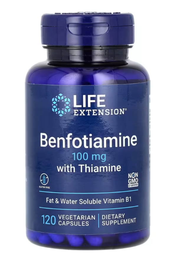 Life Extension, Benfotiamine with Thiamine, 100 mg, 120 Vegetarian Capsules