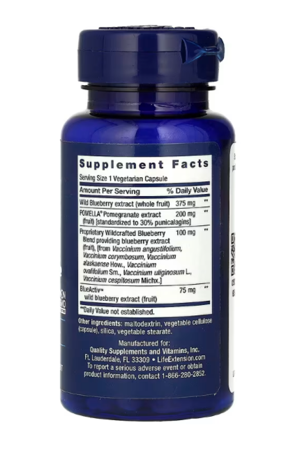 Life Extension, Blueberry Extract and Pomegranate, 60 Vegetarian Capsules
