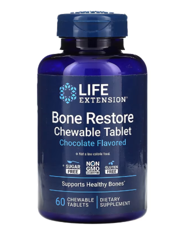 Life Extension, Bone Restore, Chocolate, 60 Chewable Tablets