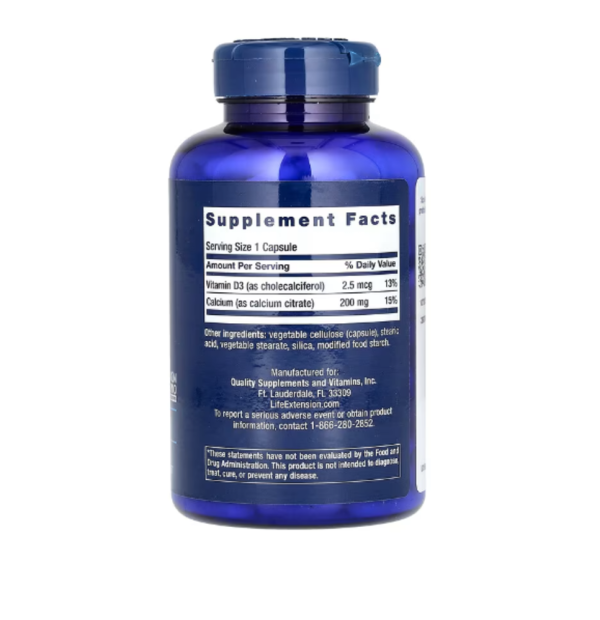 Life Extension, Calcium Citrate with Vitamin D, 200 Capsules
