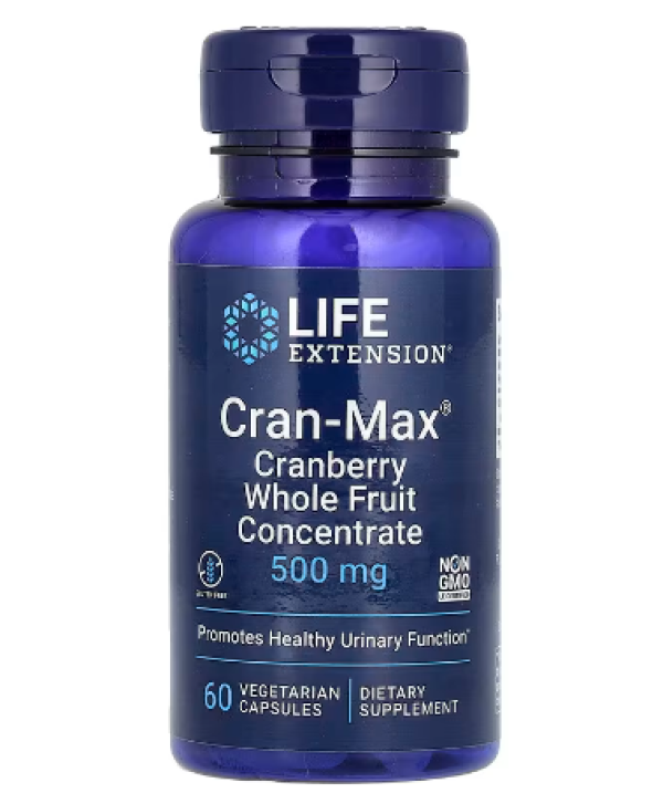 Life Extension, Cran-Max, Cranberry Whole Fruit Concentrate, 500 mg, 60 Vegetarian Capsules